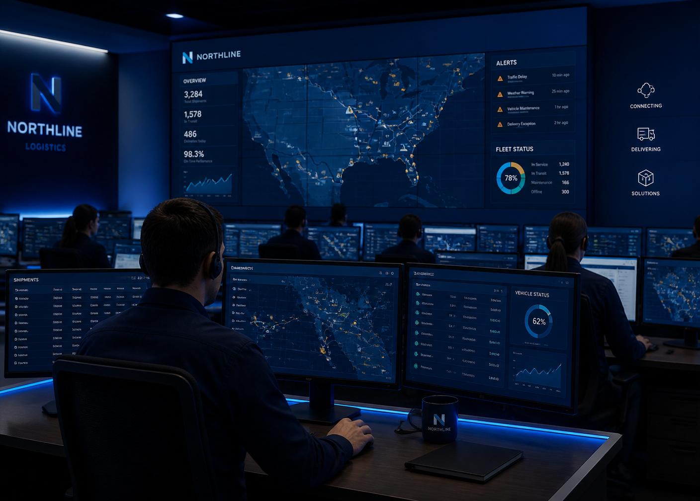 Centro de control y monitoreo logístico